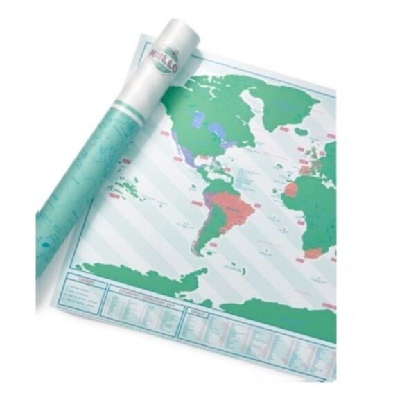 Luckies Of London Scratch Map Hello Mint World Map - Picture 1 of 1